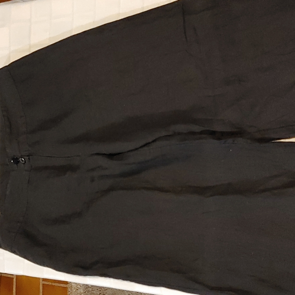 Women's Tall Wide Leg Linen Black Pants